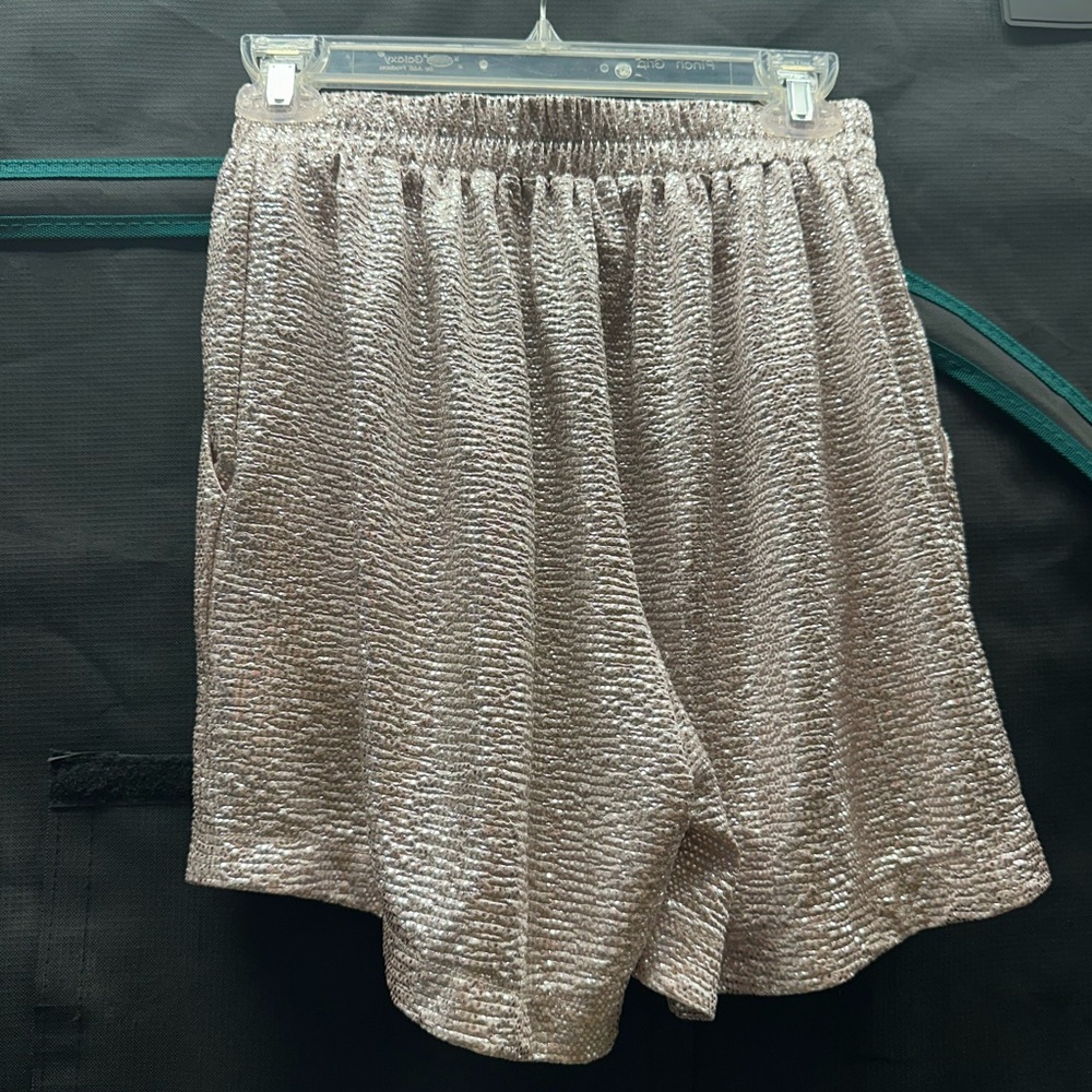 Monteau Shiny Silver Shorts